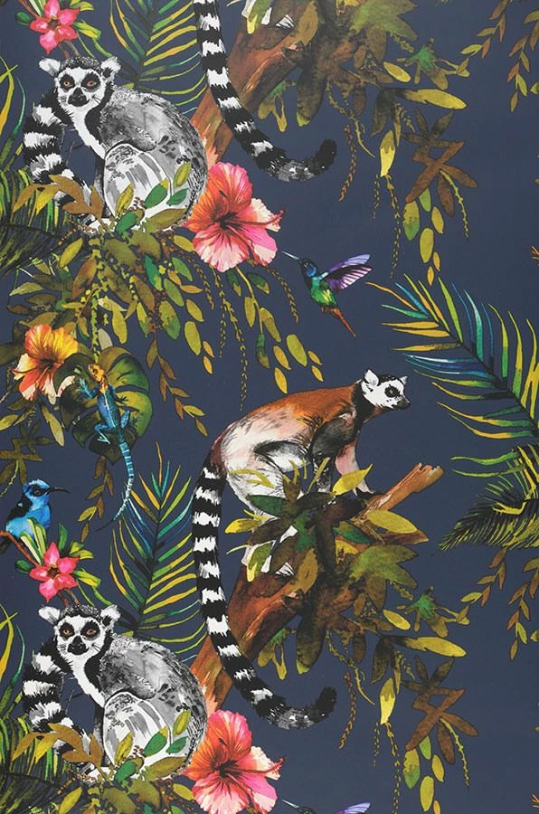 Tapete Madagascar Stahlblau 3 Tapete Madagascar Stahlblau