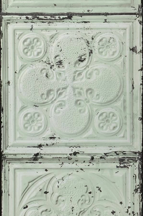 Tapete Brooklyn Tins 05 Weissgrün 4 Tapete Brooklyn Tins 05 Weissgrün – Bild 2