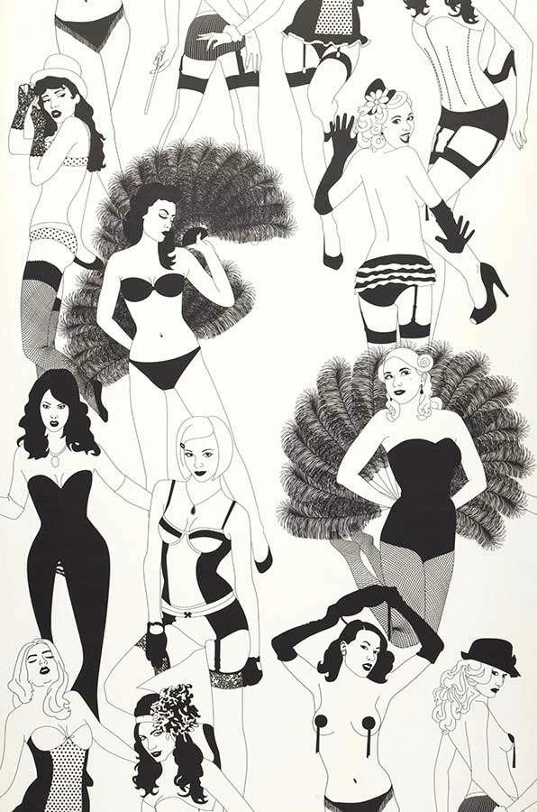 Tapete Burlesque Schwarz 3 Tapete Burlesque Schwarz