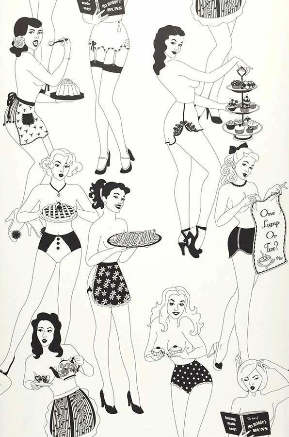 Tapete Time For Tea Schwarz 3 Tapete Time For Tea Schwarz