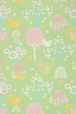 Tapete Körsbärsdalen Hellgelbgrün