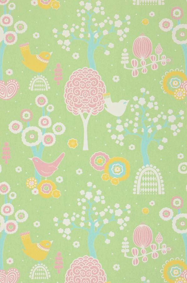 Tapete Körsbärsdalen Hellgelbgrün 3 Tapete Körsbärsdalen Hellgelbgrün