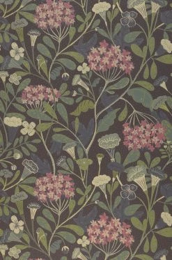 Tapete Flowery Graubraun