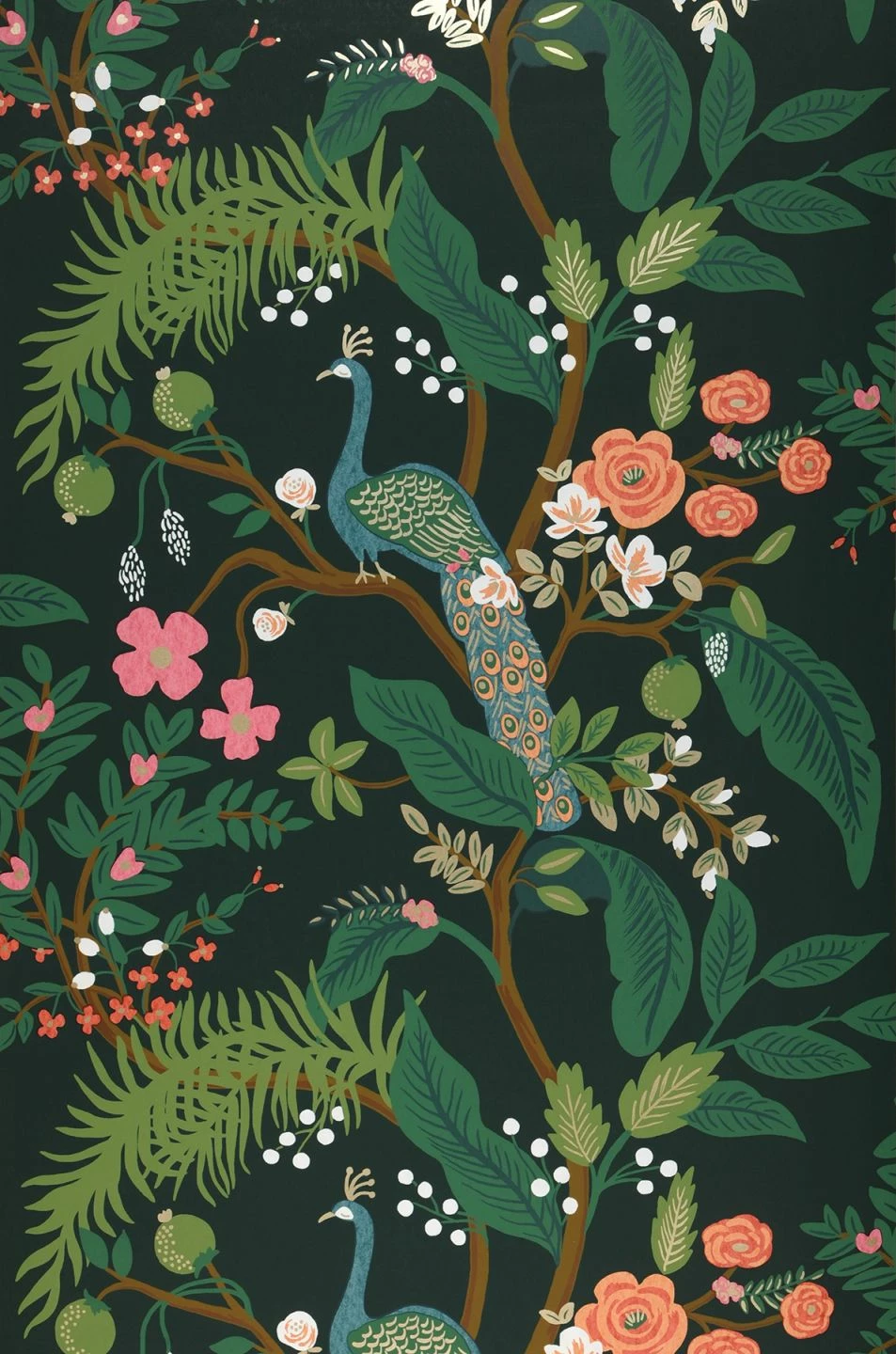 Tapete Peacock Tree Dunkelgrün 4 Tapete Peacock Tree Dunkelgrün – Bild 2