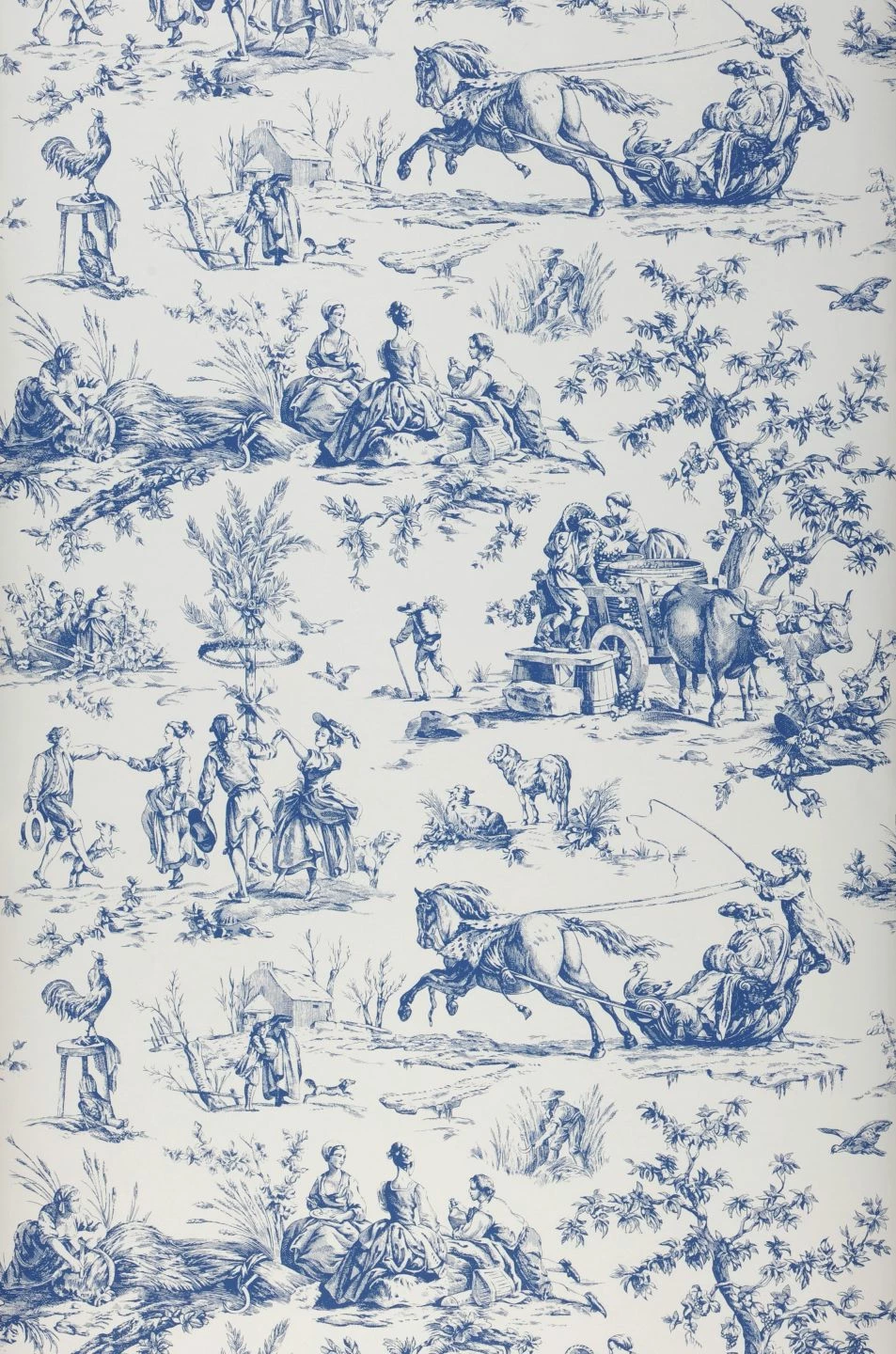 Tapete Toile De Jouy Blau 4 Tapete Toile De Jouy Blau – Bild 2