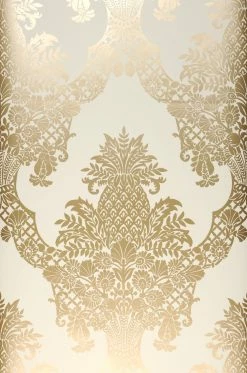 Tapete Pineapple Damask Perlgold