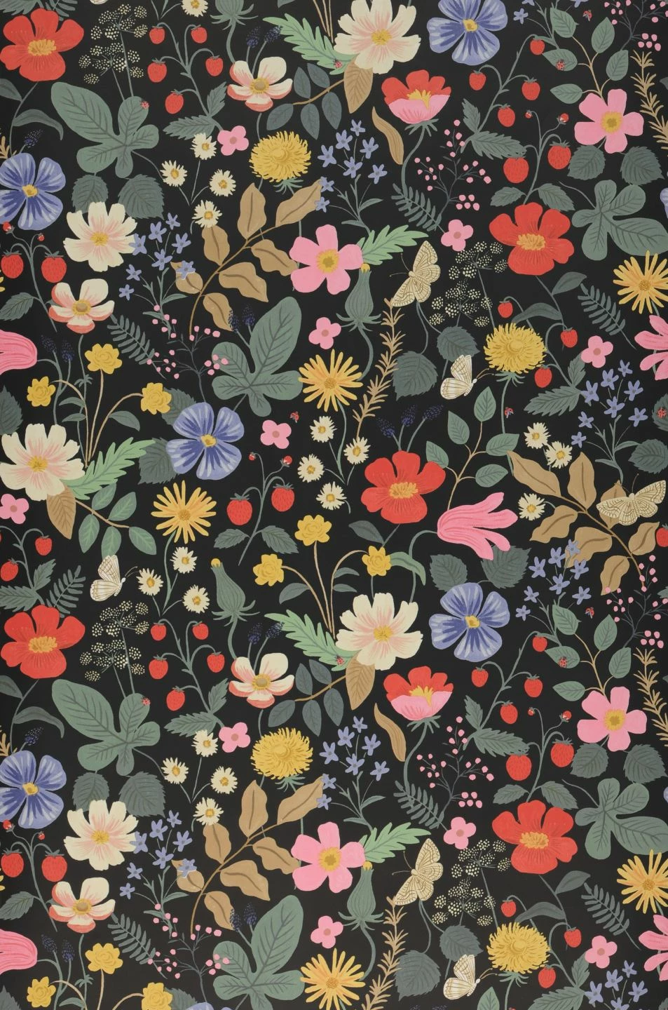 Tapete Strawberry Garden Schwarz 3 Tapete Strawberry Garden Schwarz