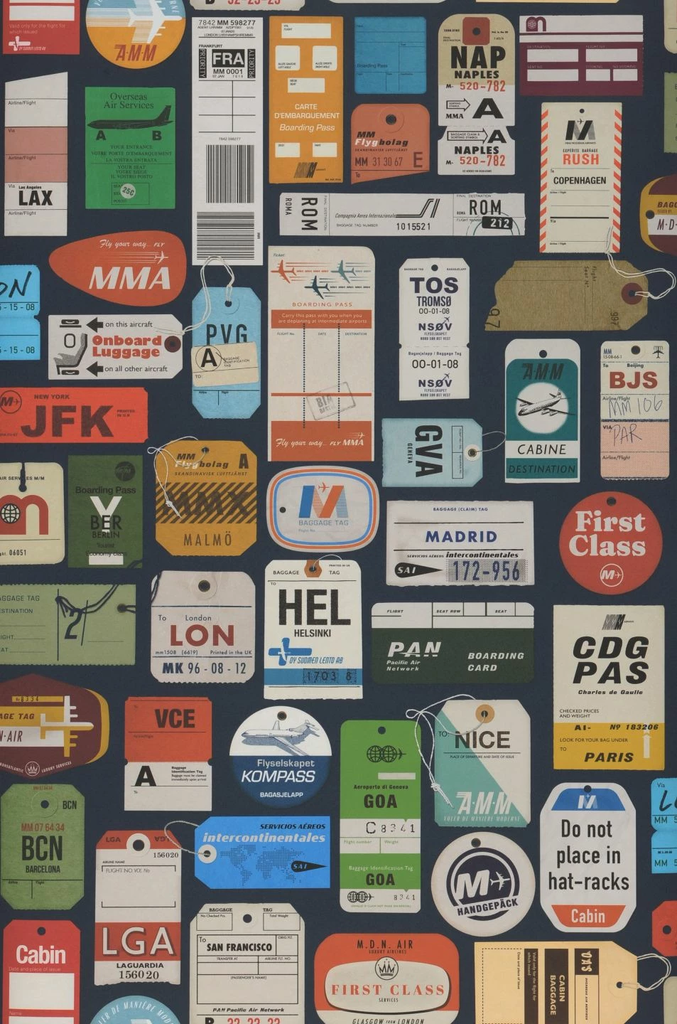 Tapete Vintage Air Travel Graublau 4 Tapete Vintage Air Travel Graublau – Bild 2