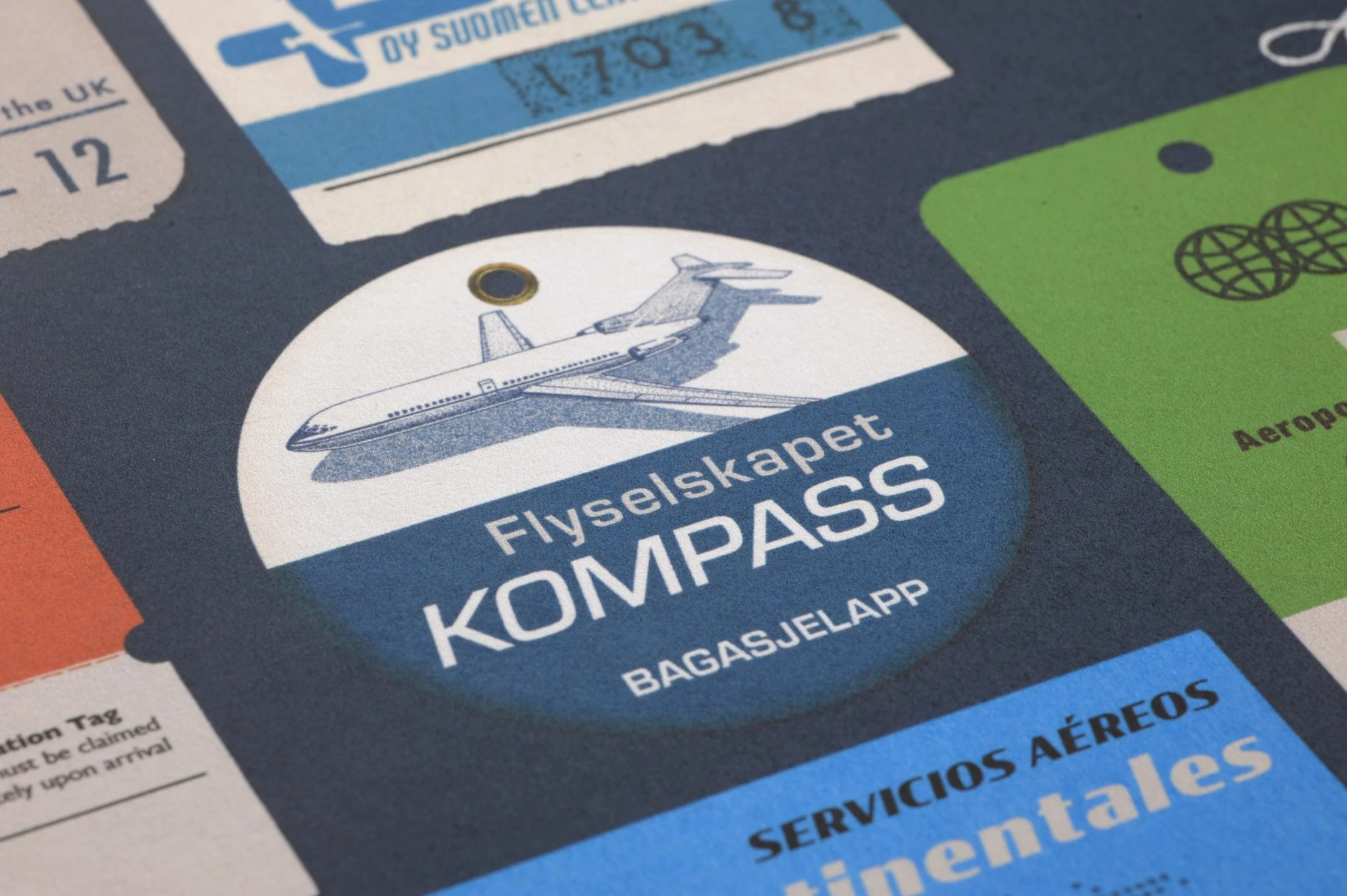 Tapete Vintage Air Travel Graublau 5 Tapete Vintage Air Travel Graublau – Bild 3