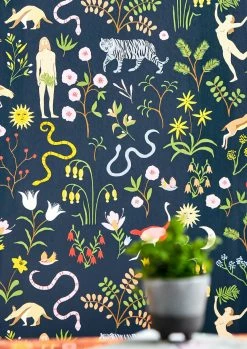 Tapete Adam And Eve Stahlblau