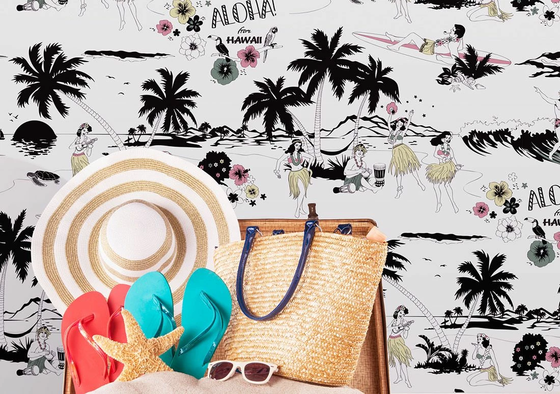 Tapete Aloha Schwarz 3 Tapete Aloha Schwarz