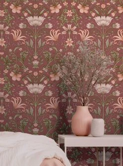 Tapete Andana Weinrot