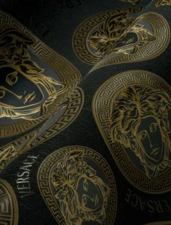 Versace Tapete Athene Schwarz -Geschaft Tapeten Athene A 410991 2880x1440