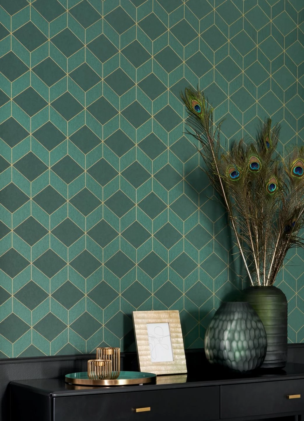 Tapete Barite Dunkelgrün Schimmer 6 Tapete Barite Dunkelgrün Schimmer – Bild 4