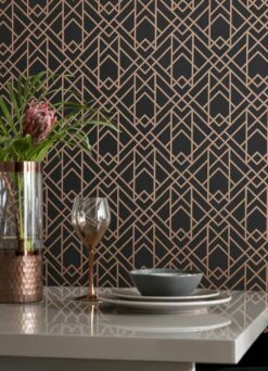 Tapete Baya Anthrazit -Geschaft Tapeten Baya B 158031 2880x1440