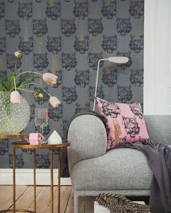 Tapete Coco Tiger Anthrazitgrau -Geschaft Tapeten Coco Tiger B 341107 2880x1440