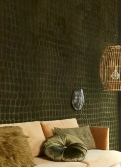 Tapete Croco Velvet Olivgrün -Geschaft Tapeten Croco Velvet B 821913 2880x1440