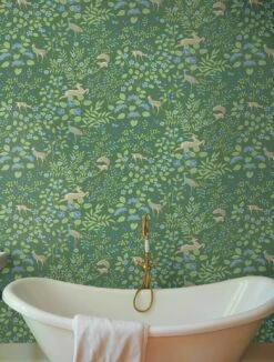 Selbstklebende Tapete Deer Love Smaragdgrün -Geschaft Tapeten Deer Love 790682 2880x1440