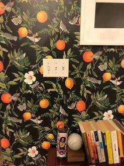 Tapete Imari Schwarzgrau