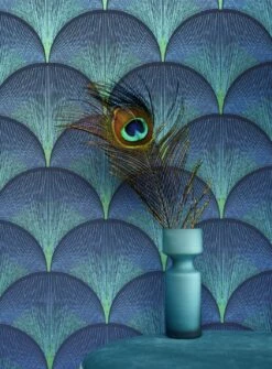 Tapete Imperia Blau Schimmer