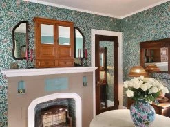 Tapete Jakobine Pastelltürkis Perlglanz -Geschaft Tapeten Jakobine W 461471 2880x1440