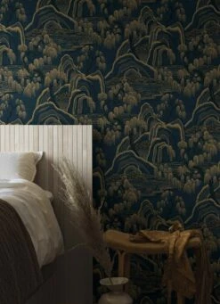 Tapete Japanese Garden Dunkelgraublau -Geschaft Tapeten Japanese Garden B 451922 2880x1440