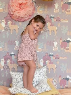 Tapete Lama Village Grauviolett -Geschaft Tapeten Lama Village B 389364 2880x1440