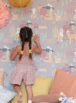 Tapete Lama Village Grauviolett -Geschaft Tapeten Lama Village C 389364 2880x1440