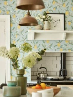 Tapete Lemon Tree Hellblaugrau -Geschaft Tapeten Lemon Tree C 463201 2880x1440