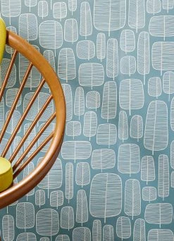 Tapete Little Trees Hellpastellblau