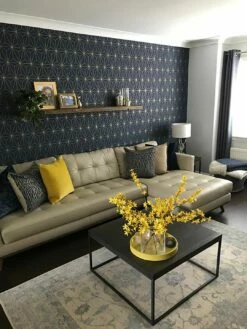 Tapete Morton Stahlblau -Geschaft Tapeten Morton B 431064 2880x1440