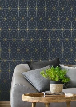 Tapete Morton Stahlblau -Geschaft Tapeten Morton C 431064 2880x1440