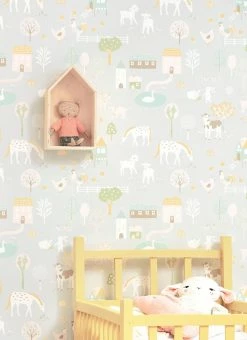 Tapete My Farm Weissgrau -Geschaft Tapeten My Farm C 389322 2880x1440