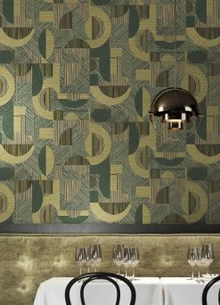 Tapete Paseo Schilfgrün Schimmer