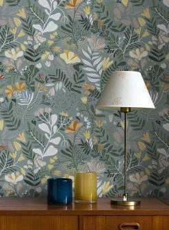 Tapete Pavonia Hellblaugrau