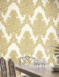 Tapete Pineapple Damask Perlgold -Geschaft Tapeten Pineapple Damask B 790412 2880x1440