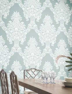 Tapete Pineapple Damask Pastelltürkis -Geschaft Tapeten Pineapple Damask B 790413 2880x1440