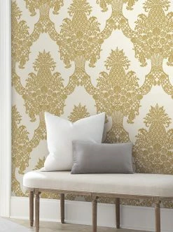 Tapete Pineapple Damask Perlgold -Geschaft Tapeten Pineapple Damask C 790412 2880x1440