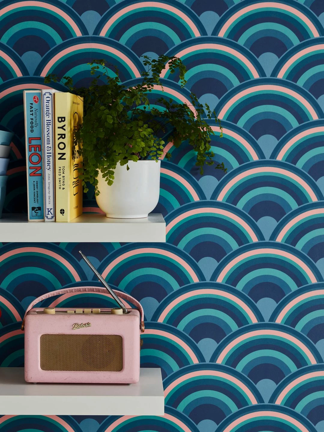 Tapete Retro Rainbow Blautöne 3 Tapete Retro Rainbow Blautöne