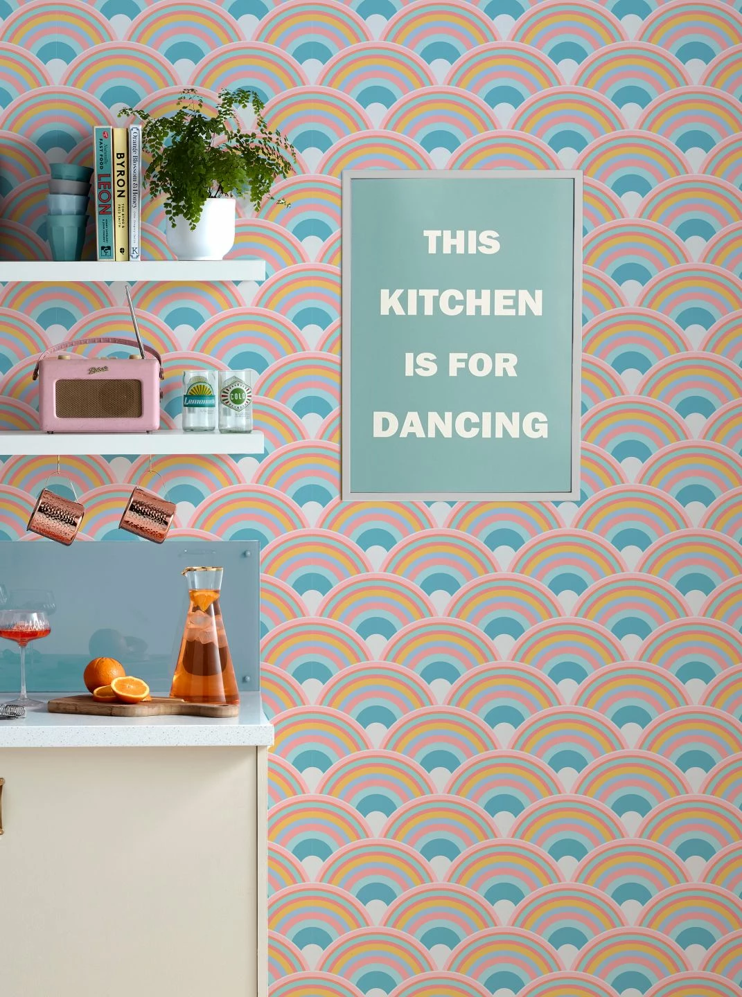 Tapete Retro Rainbow Rosatöne 5 Tapete Retro Rainbow Rosatöne – Bild 3