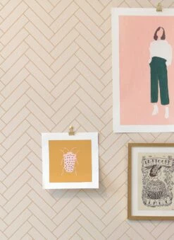 Tapete Scandi Herringbone Creme