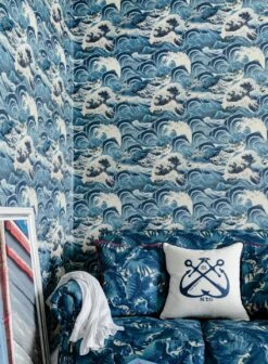 Tapete Sea Waves Blautöne 9 Tapete Sea Waves Blautöne -Geschaft Tapeten Sea Weaves C 725011 2880x1440