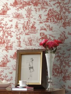Tapete Toile De Jouy Rot -Geschaft Tapeten Toile de Jouy C 790372 2880x1440