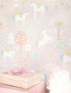 Tapete True Unicorns Zartrosa