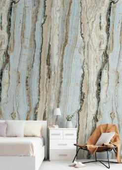Wandbild Vertical Marble Türkisblau -Geschaft Tapeten Vertical Marble B 390781 2880x1440