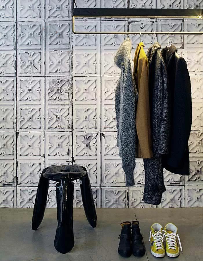 Tapete Brooklyn Tins 04 Hellgrau 3 Tapete Brooklyn Tins 04 Hellgrau