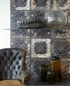 Tapete Brooklyn Tins 07 Graubraun -Geschaft Tapeten brooklyn tins07 270127 b 2880x1440